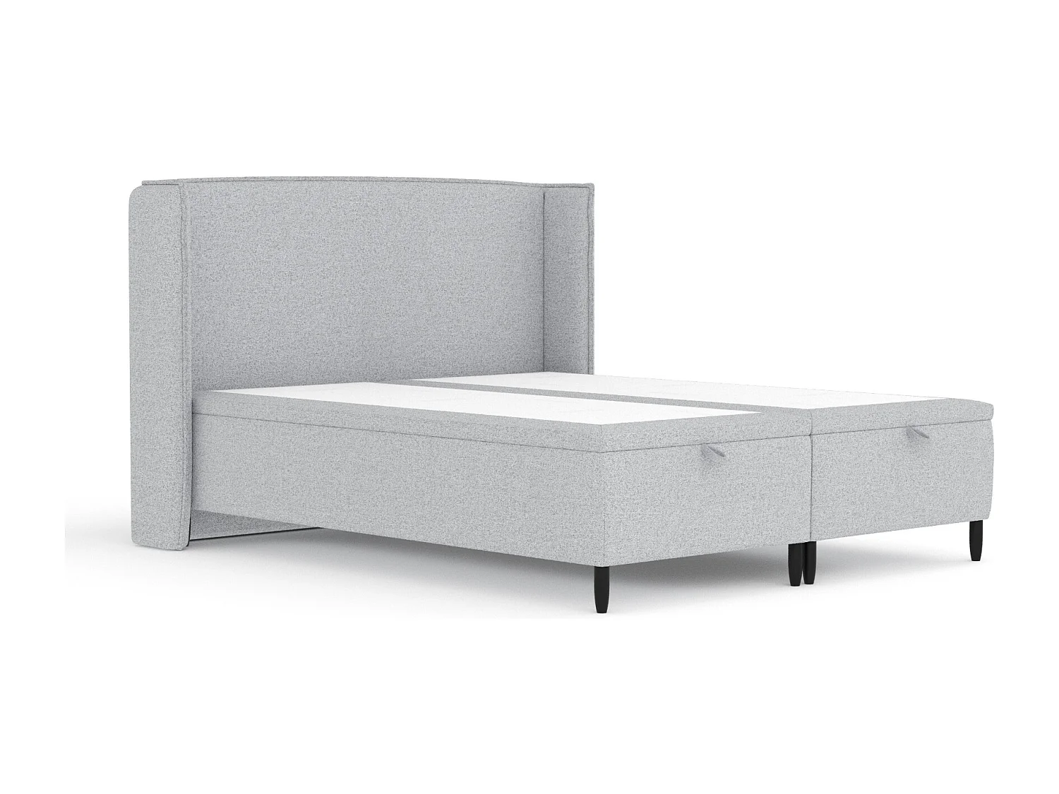 Lit coffre en toile tissée Ritual - 200 x 200 cm - gris clair