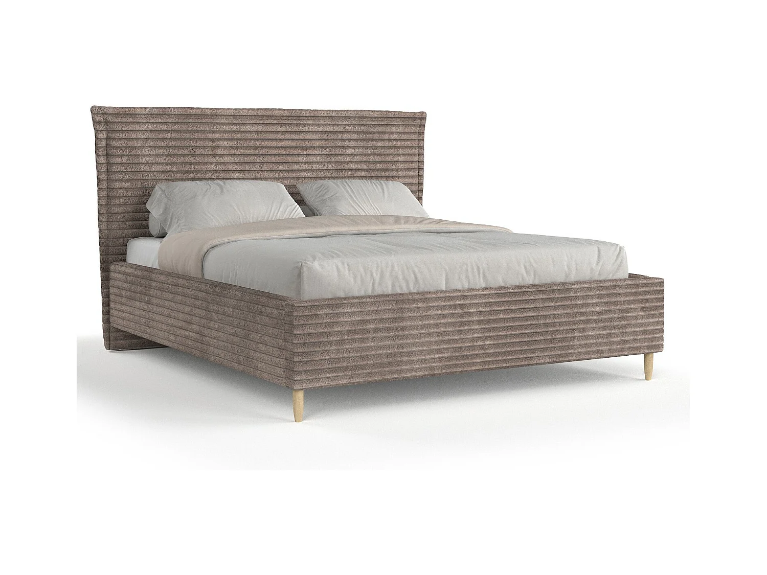 Lit coffre Cape Cod - 160 x 200 cm - velours - brun