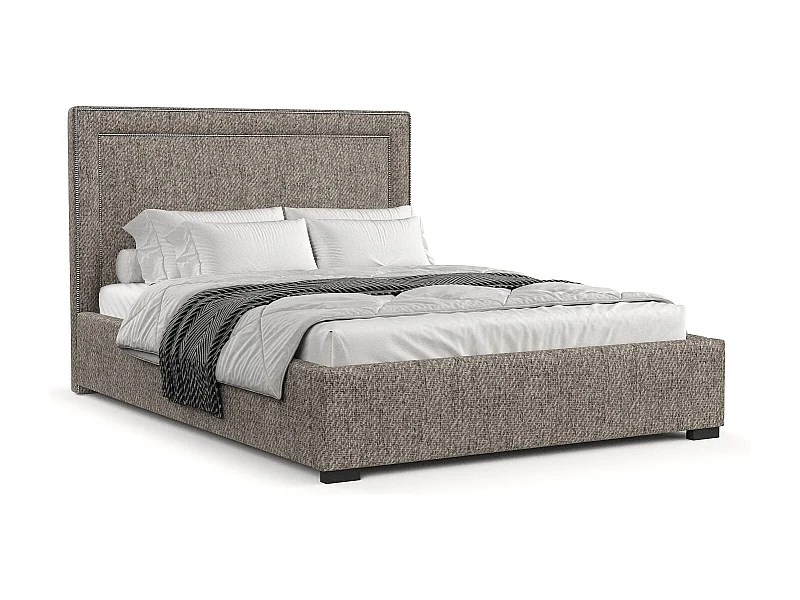 Polsterbett Como - 120 x 200 cm - Webstoff - braun