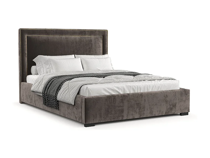 Polsterbett Como - 120 x 200 cm - Chenille-Stoff - braun