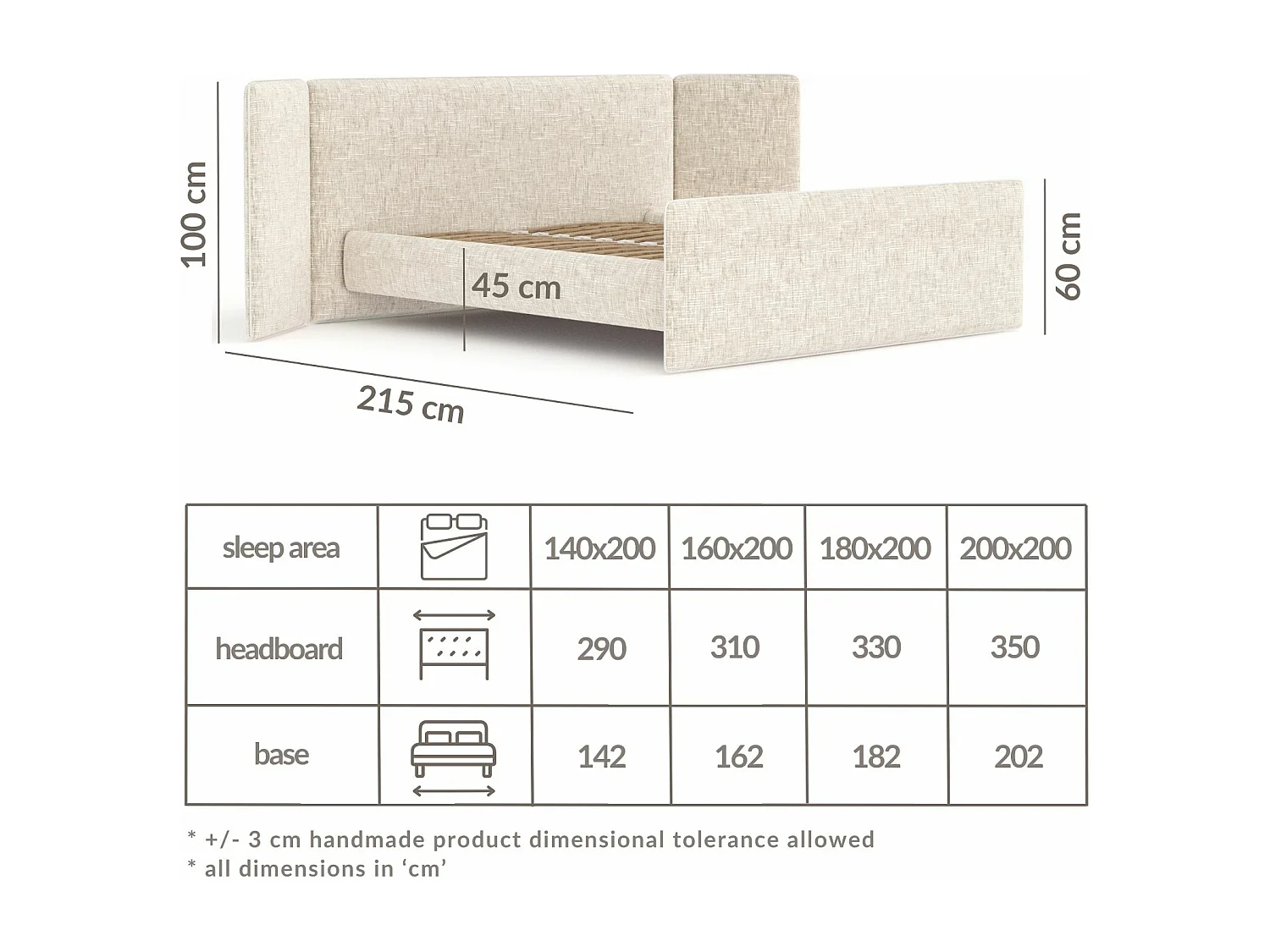 Polsterbett Tokyo - 160 x 200 cm - Webstoff - marineblau