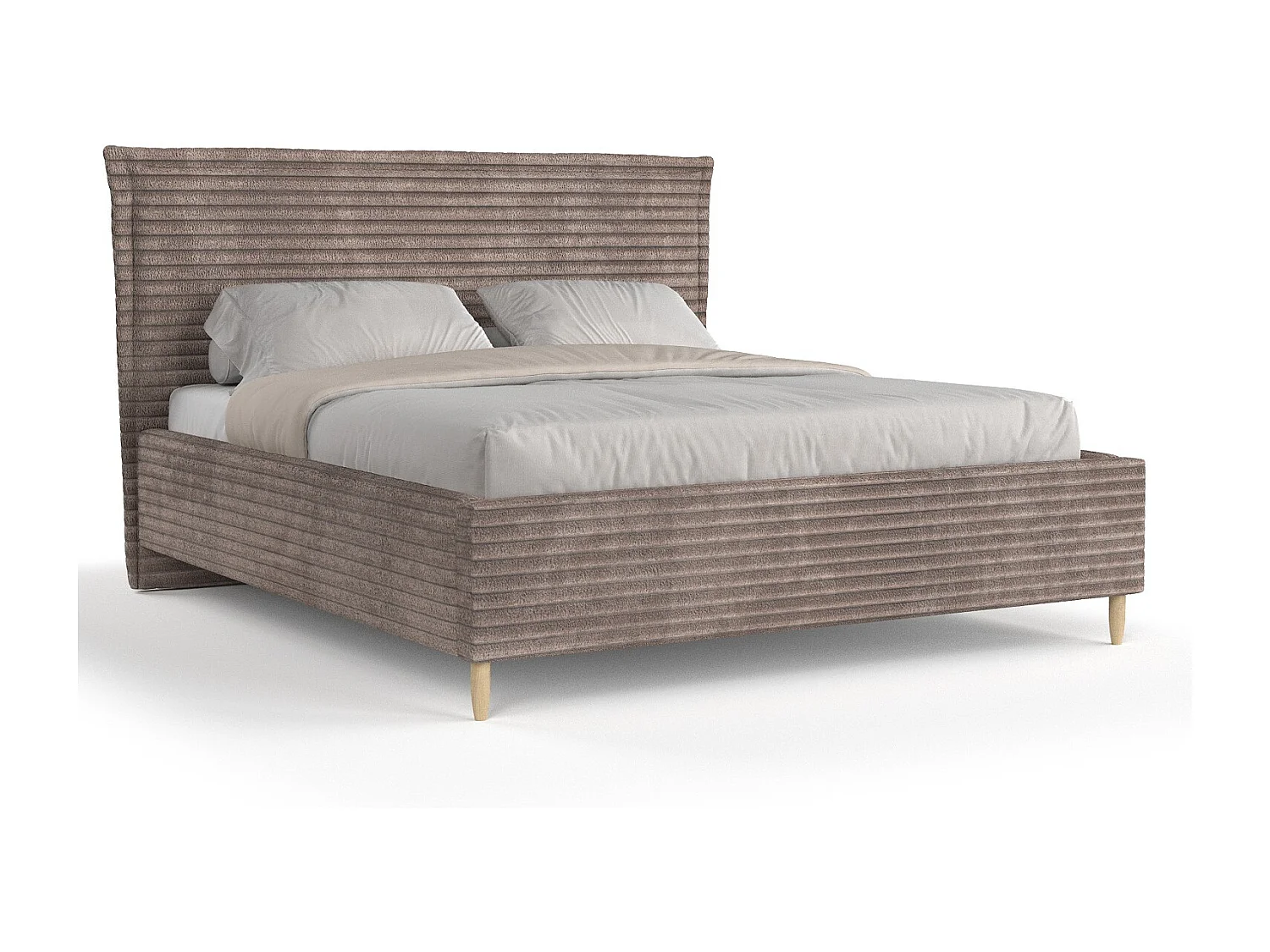 Polsterbett Cape Cod - 180 x 200 cm - Samtstoff - braun