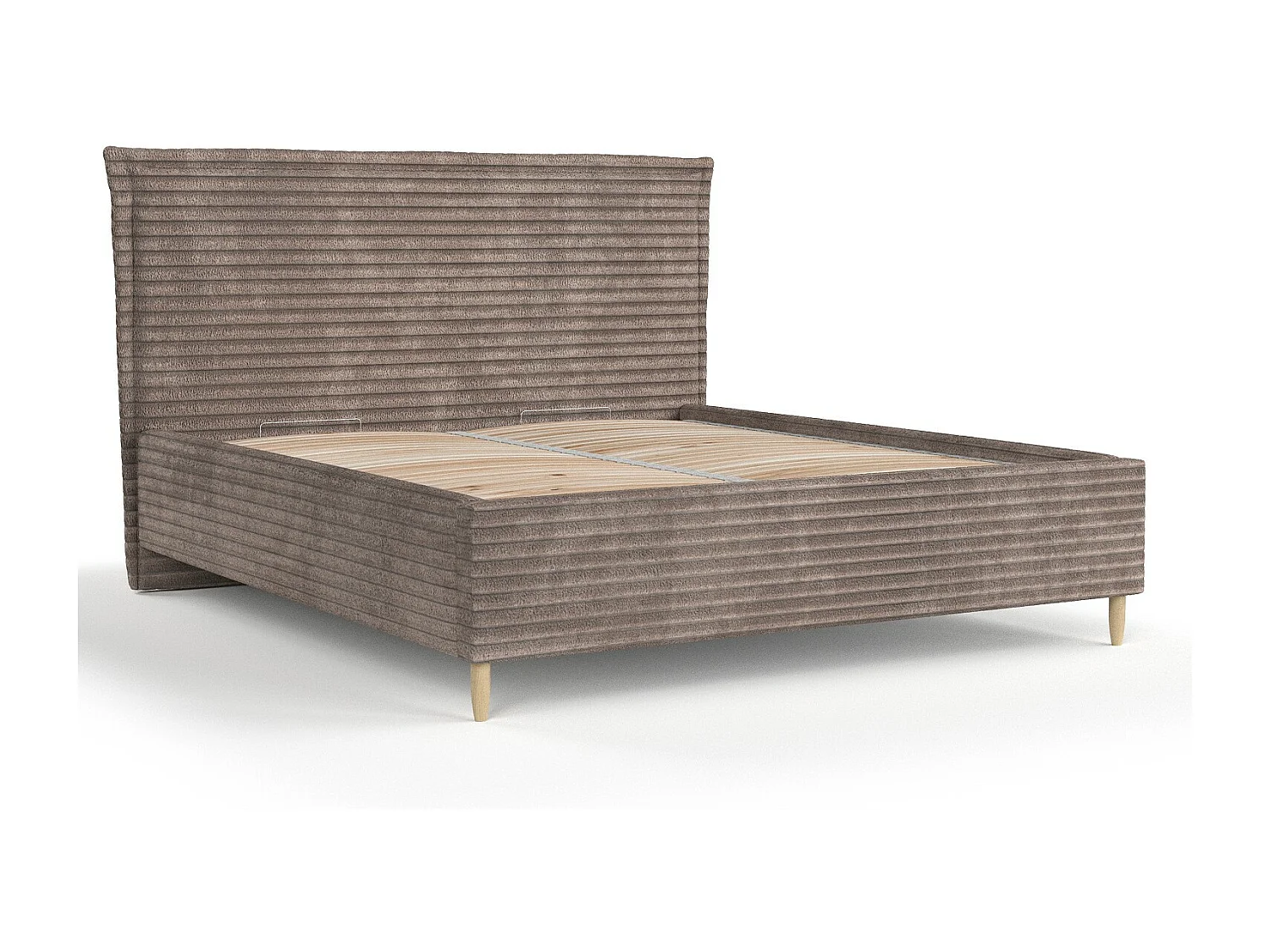 Polsterbett Cape Cod - 180 x 200 cm - Samtstoff - braun