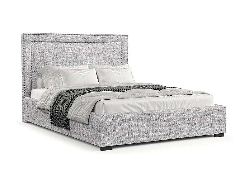 Polsterbett Como - 180 x 200 cm - Webstoff - hellgrau