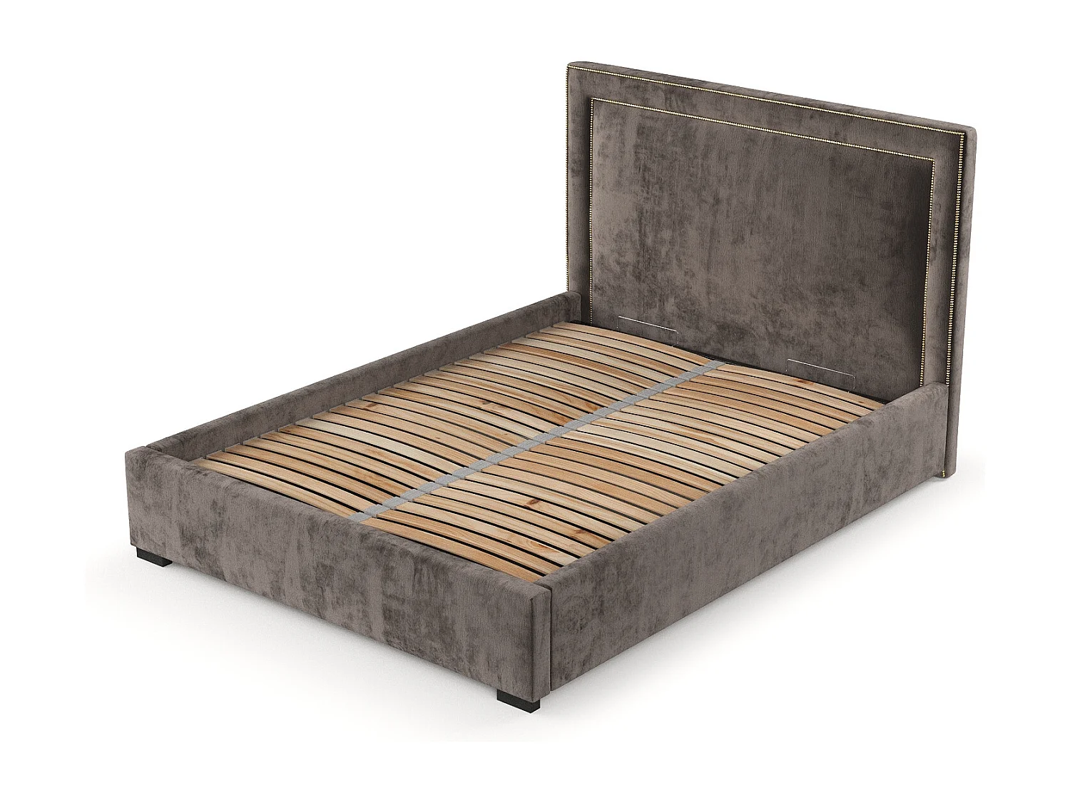 Polsterbett Como - 140 x 200 cm - Chenille-Stoff - braun