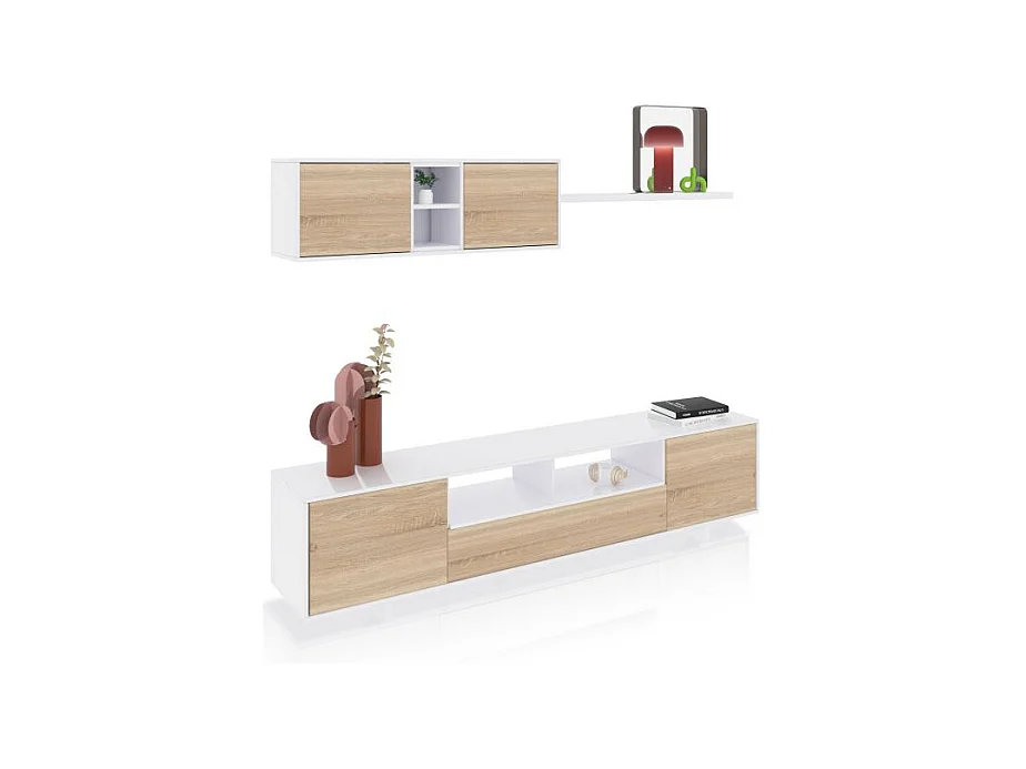 Salón Kenzo Blanco Brillo - Roble Canadian