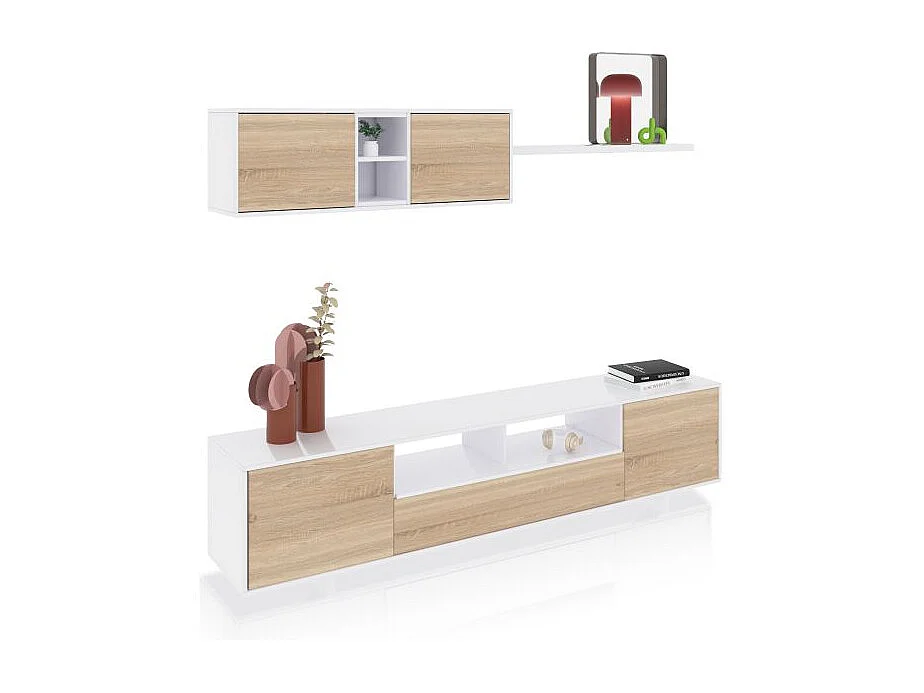 Salón Kenzo Blanco Brillo - Roble Canadian