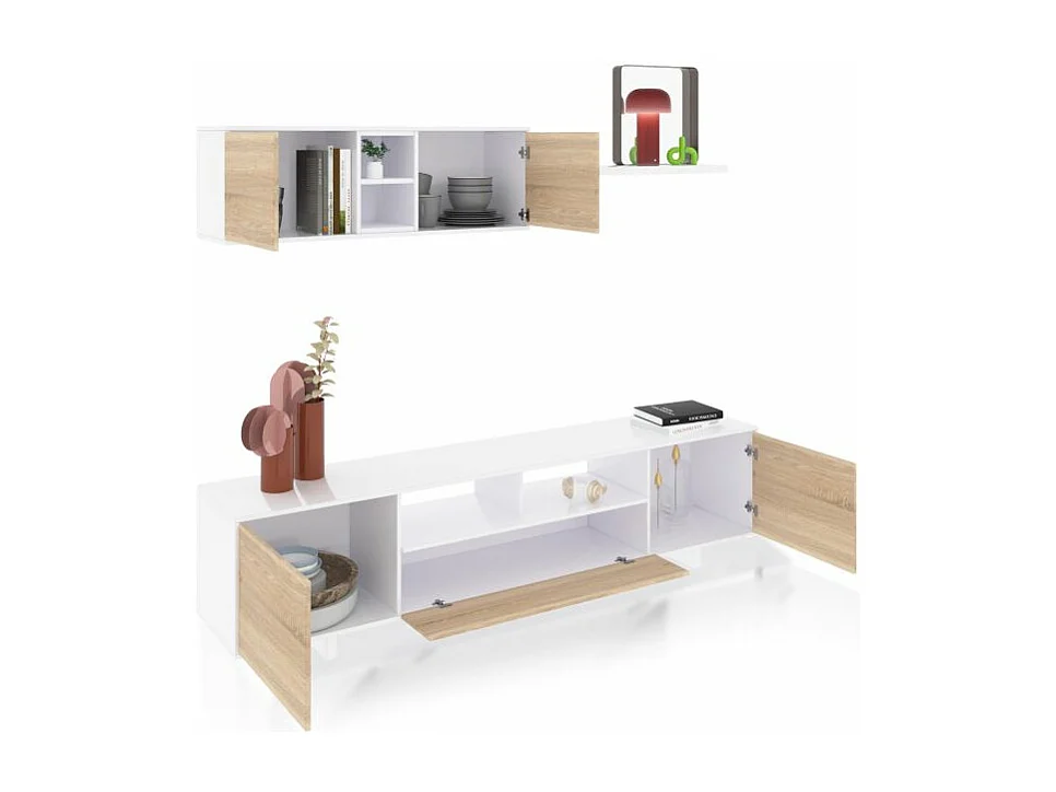 Salón Kenzo Blanco Brillo - Roble Canadian