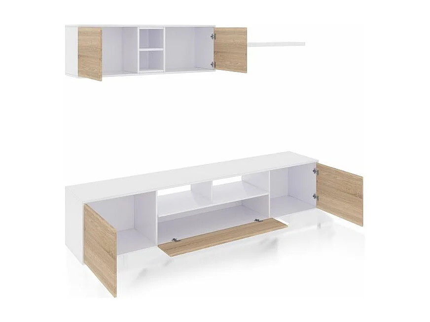 Salón Kenzo Blanco Brillo - Roble Canadian