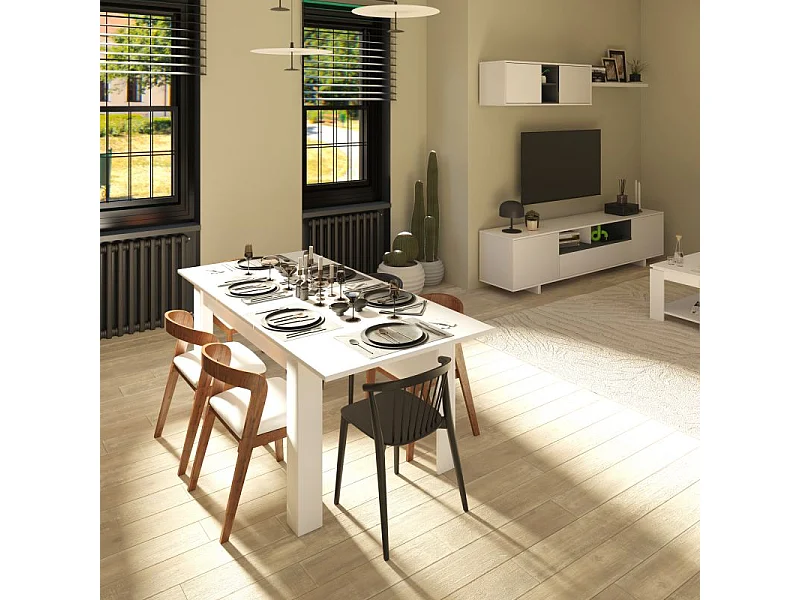 Salón Kenzo Blanco Brillo - Gris Antracita