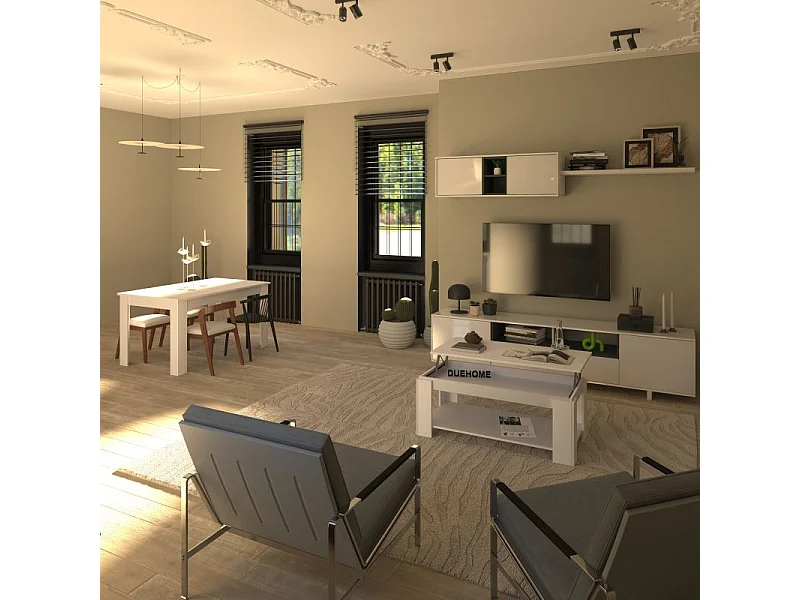 Salón Kenzo Blanco Brillo - Gris Antracita