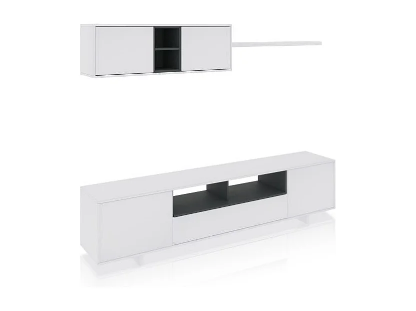 Salón Kenzo Blanco Brillo - Gris Antracita