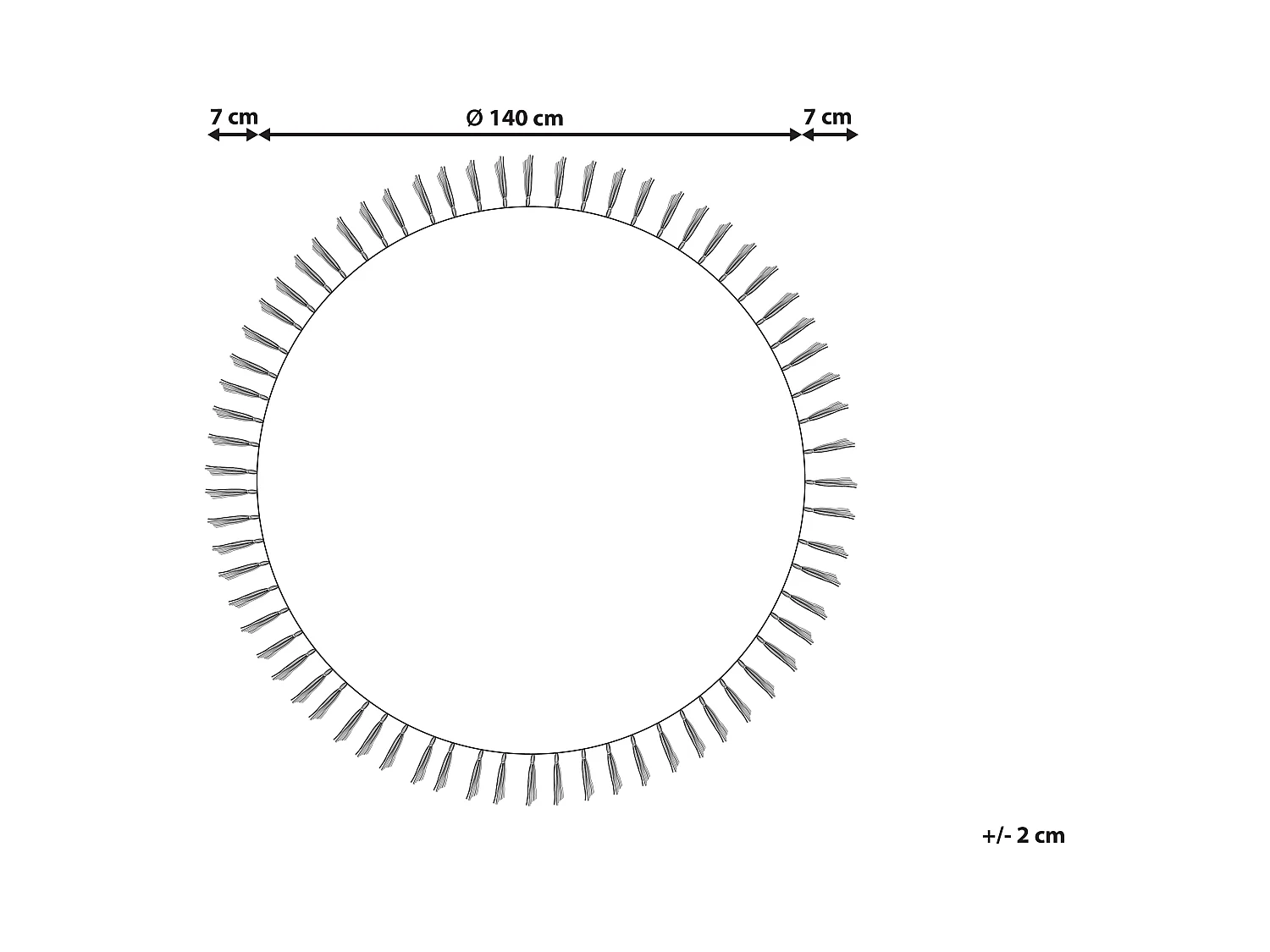 Teppich MARTS ø 140 cm Jute Dunkelrot