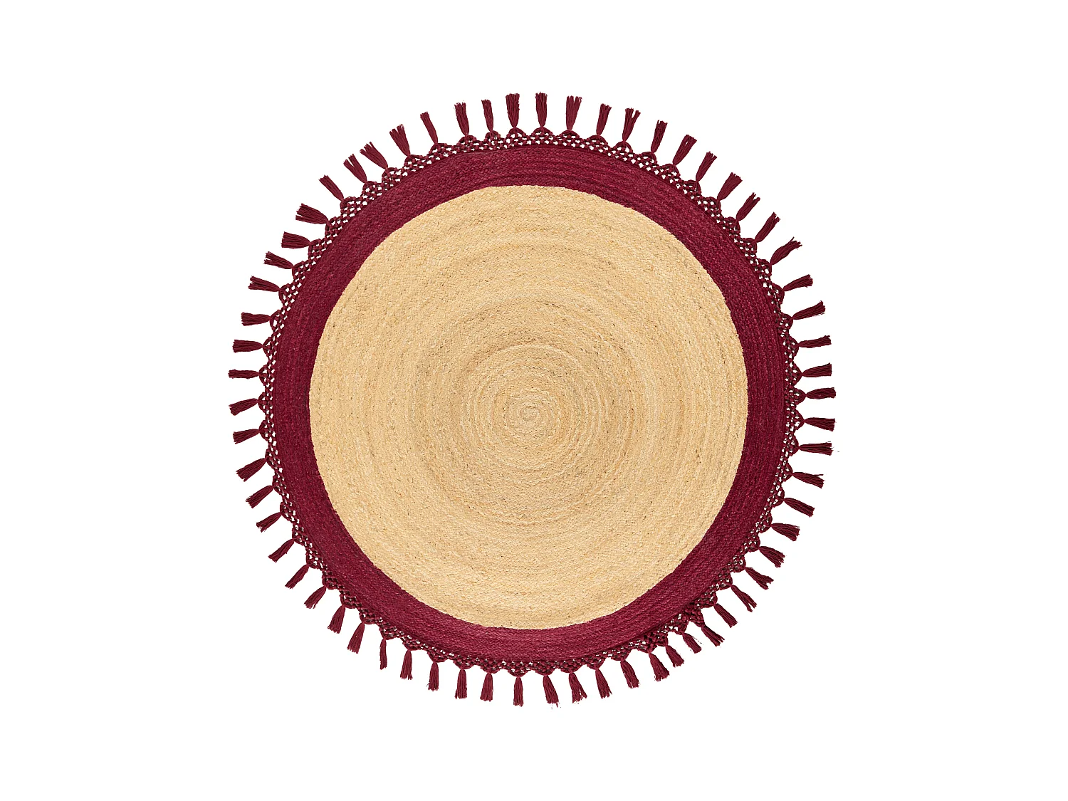 Teppich MARTS ø 140 cm Jute Dunkelrot