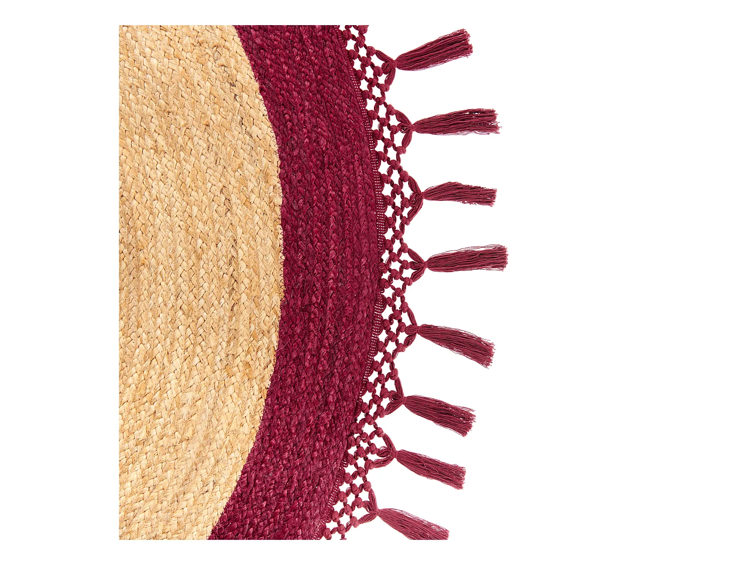 Teppich MARTS ø 140 cm Jute Dunkelrot