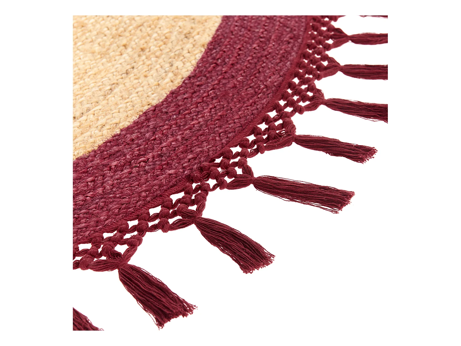 Teppich MARTS ø 140 cm Jute Dunkelrot