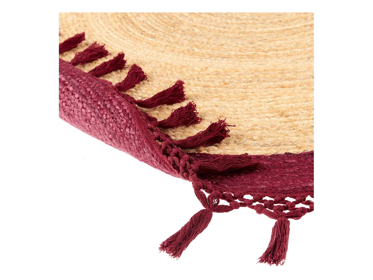 Teppich MARTS ø 140 cm Jute Dunkelrot