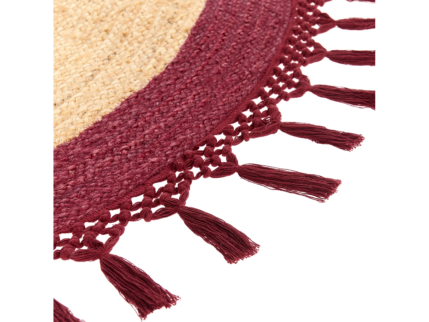 Teppich MARTS ø 140 cm Jute Dunkelrot