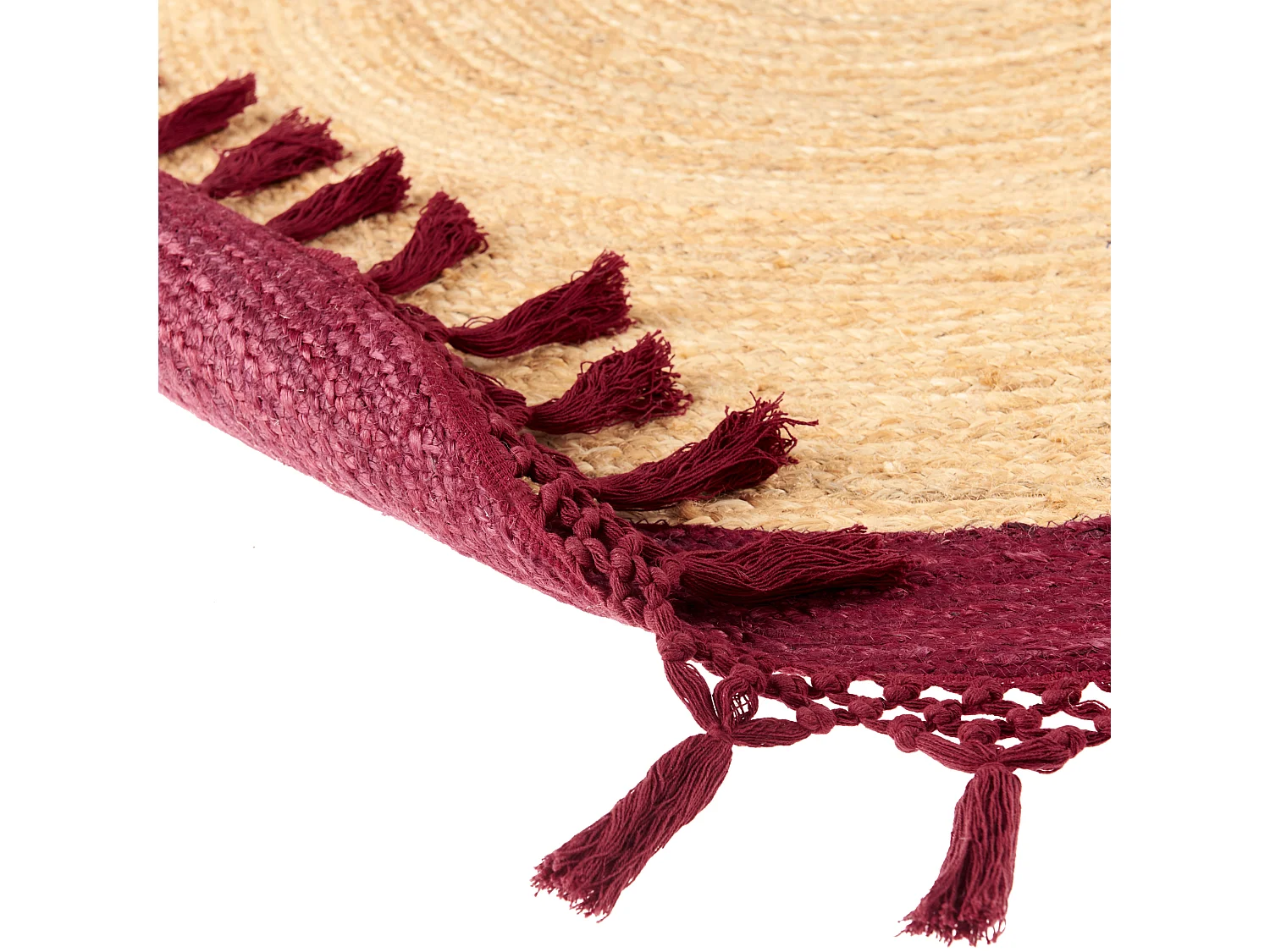 Teppich MARTS ø 140 cm Jute Dunkelrot
