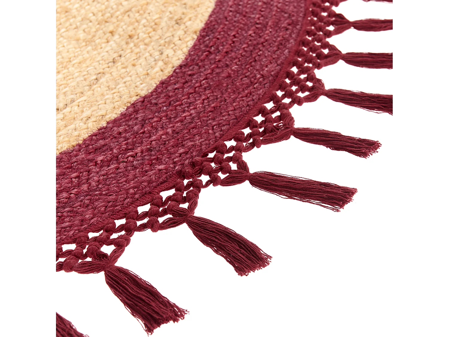 Tapete MARTS ø 140 cm Juta Vermelho escuro