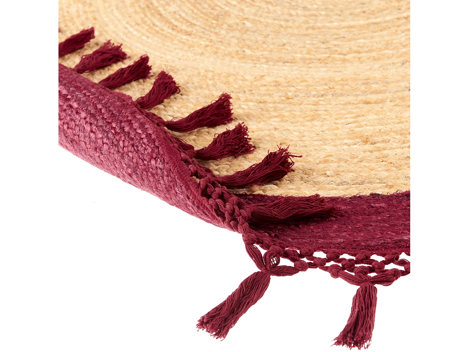 Tapete MARTS ø 140 cm Juta Vermelho escuro