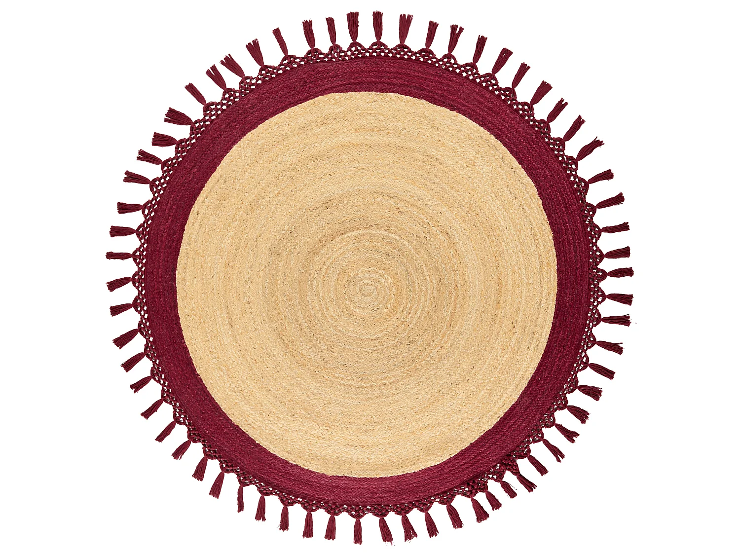 Teppich MARTS ø 140 cm Jute Dunkelrot