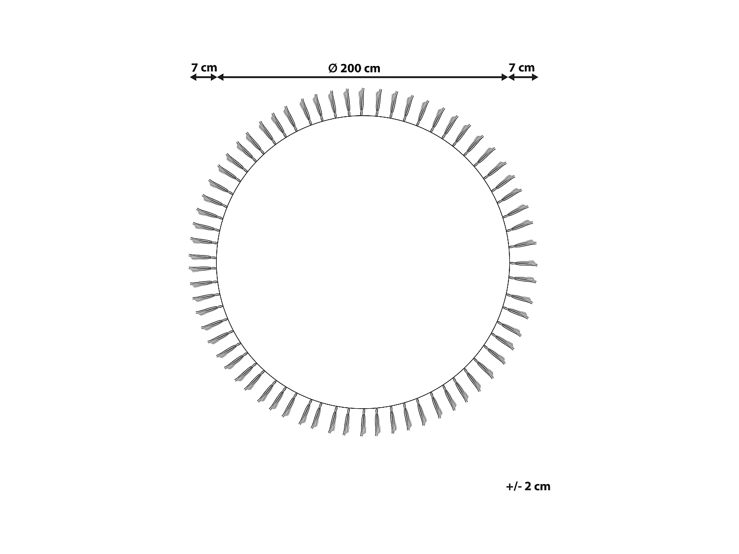 Vloerkleed MARTS ø 200 cm Jute Grijs