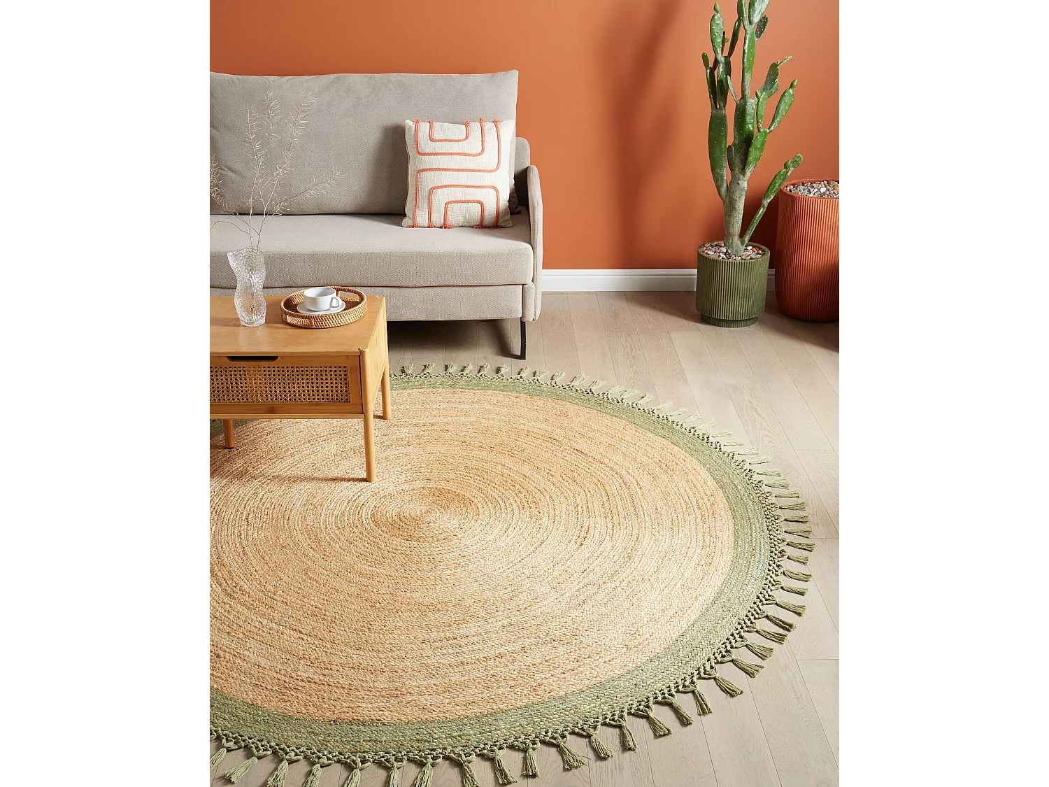 Alfombra MARTS ø 200 cm Yute Verde