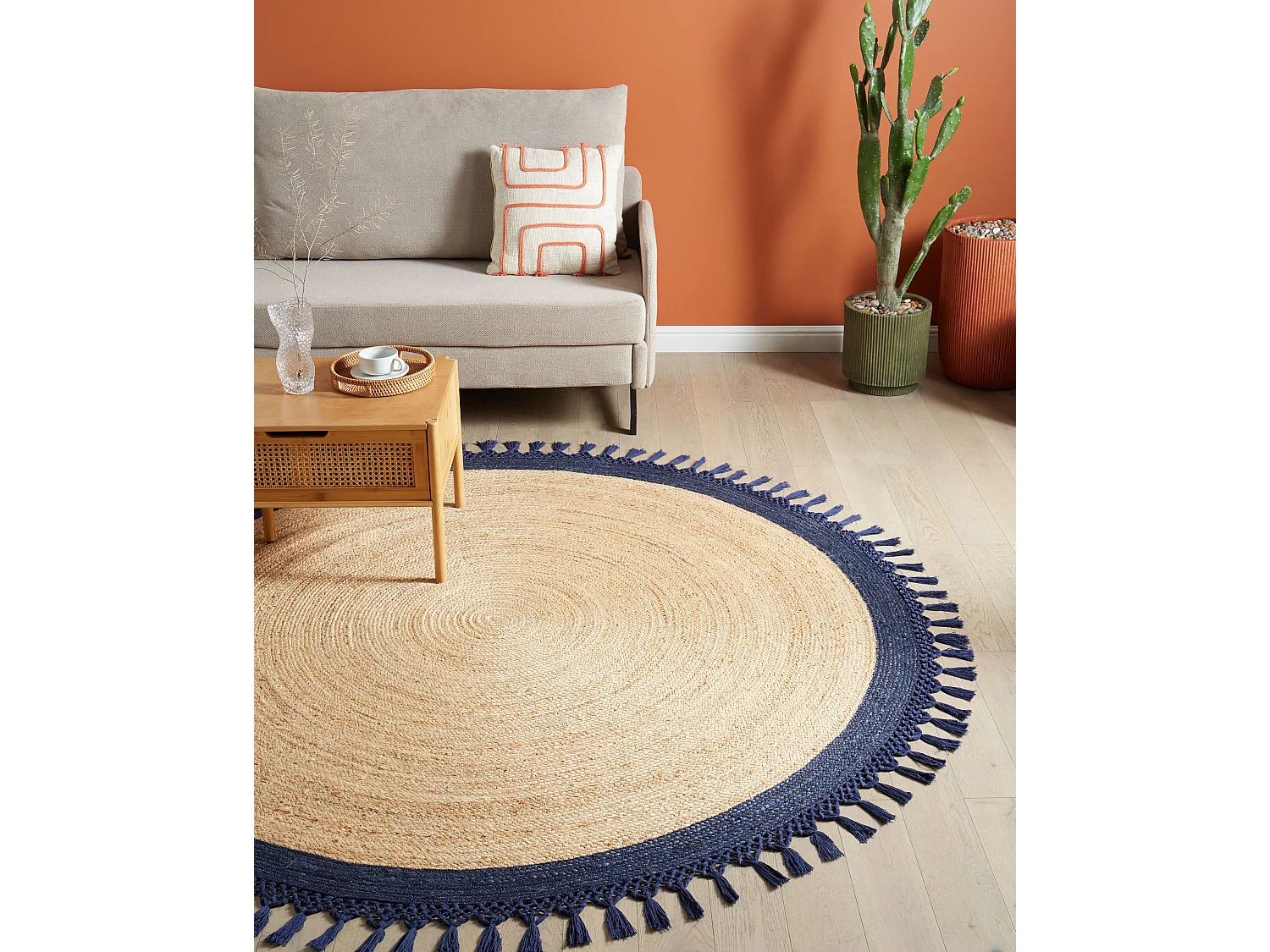 Tappeto MARTS ø 200 cm Iuta Blu scuro