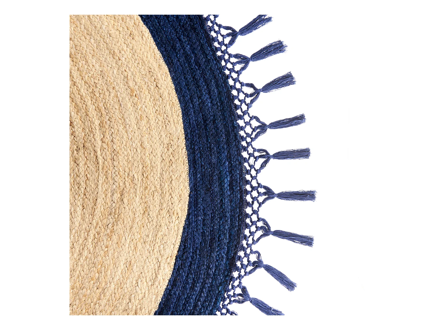 Vloerkleed MARTS ø 200 cm Jute Donkerblauw