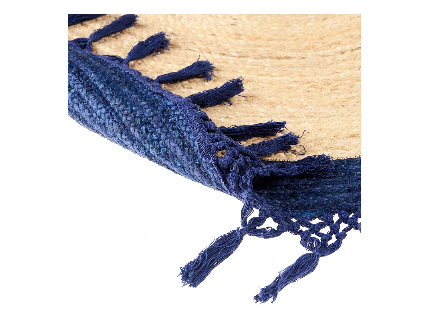 Vloerkleed MARTS ø 200 cm Jute Donkerblauw