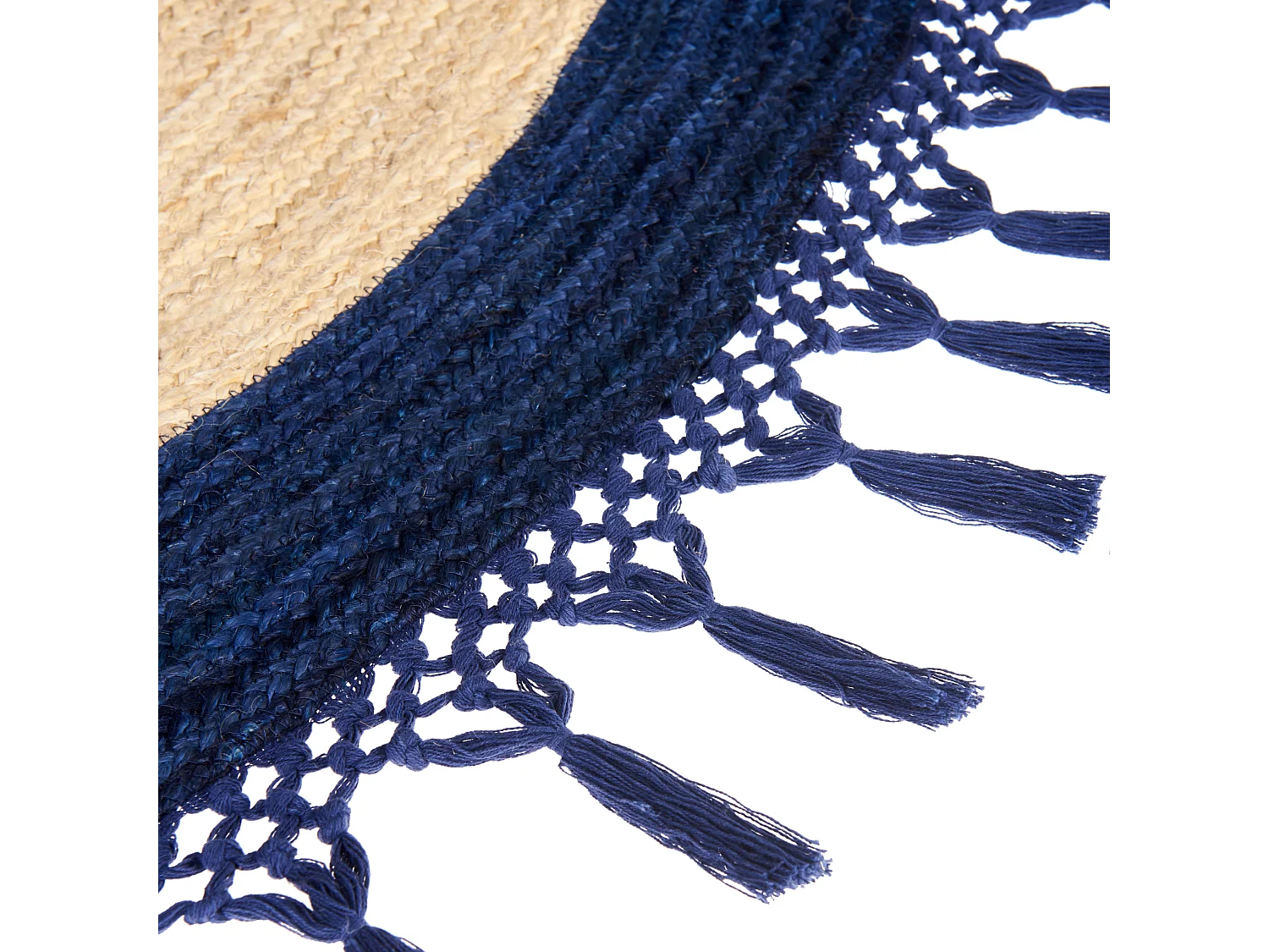 Teppich MARTS ø 200 cm Jute Dunkelblau