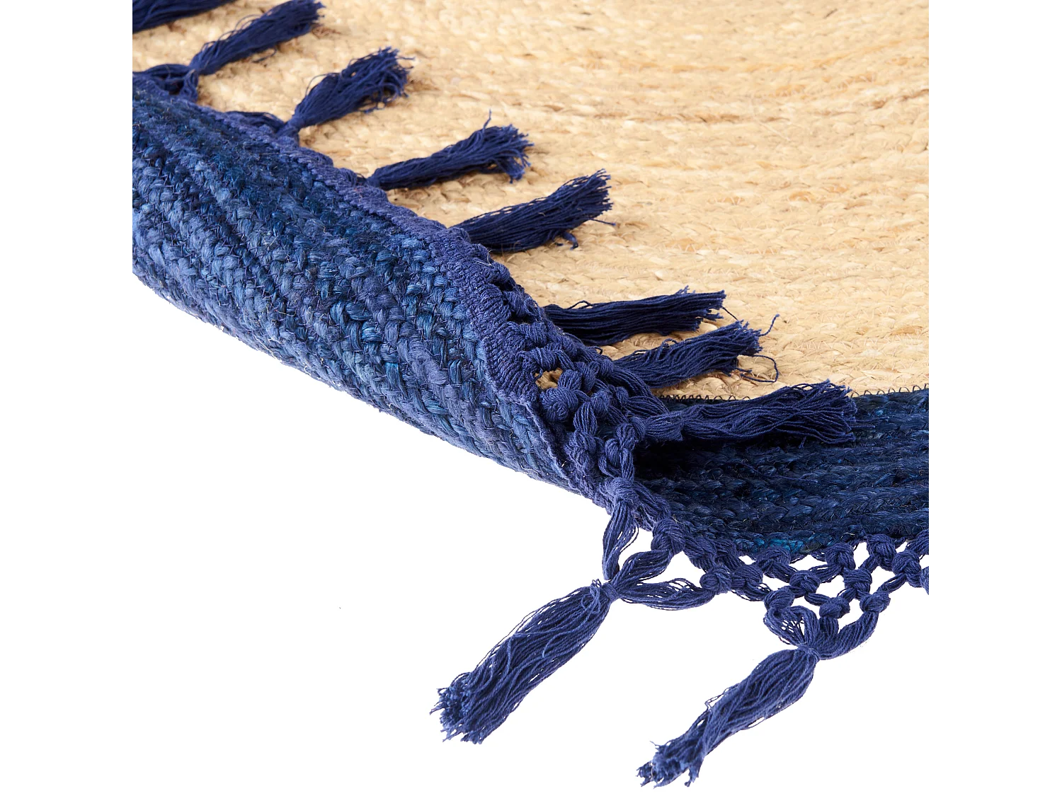 Teppich MARTS ø 200 cm Jute Dunkelblau