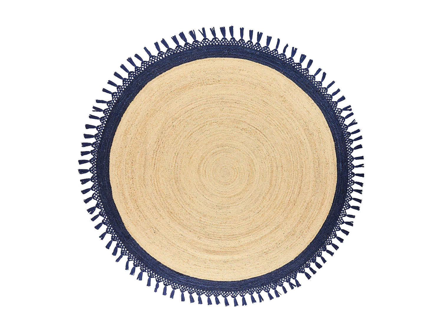 Teppich MARTS ø 200 cm Jute Dunkelblau
