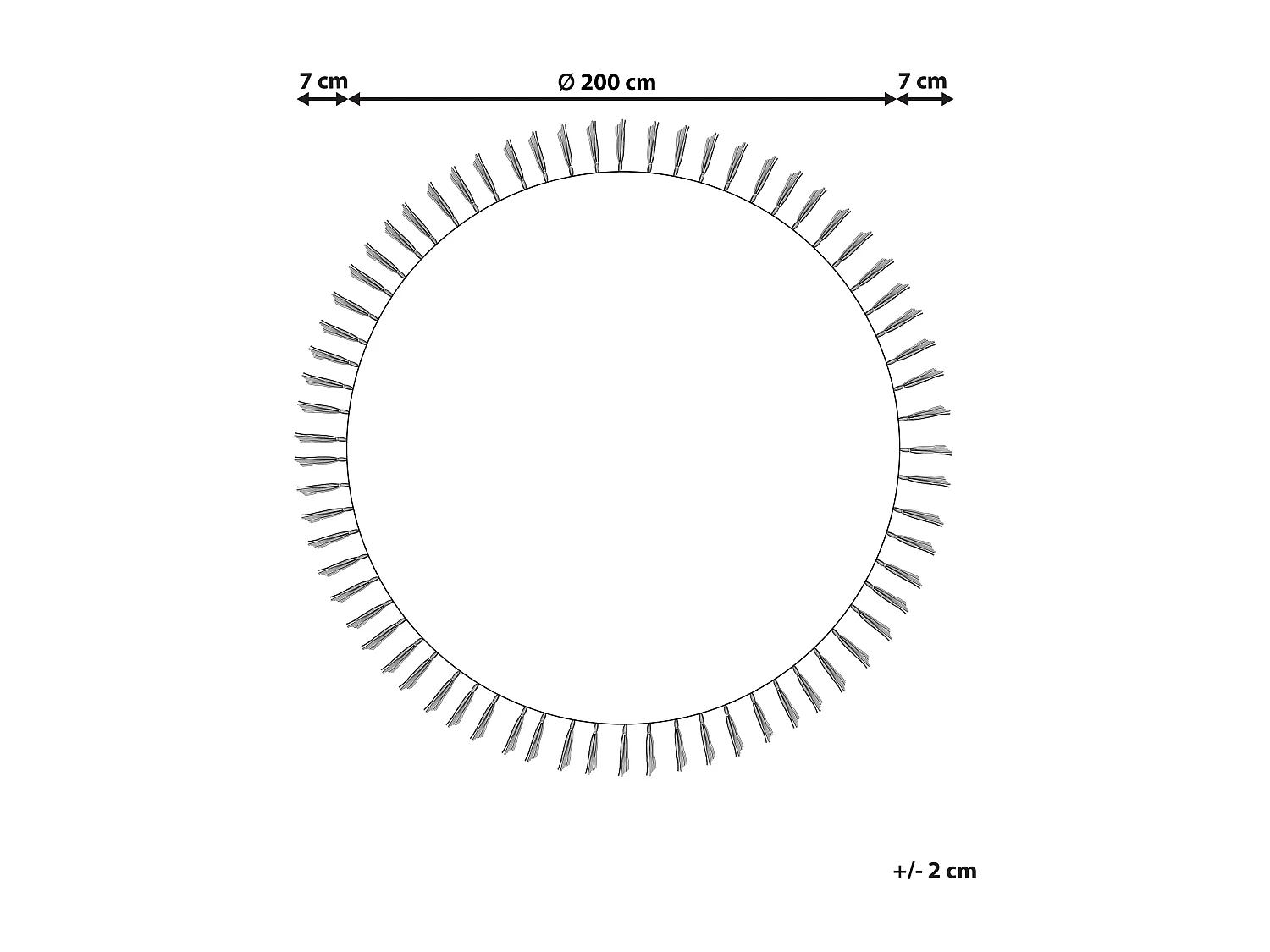 Tappeto MARTS ø 200 cm Iuta Bianco