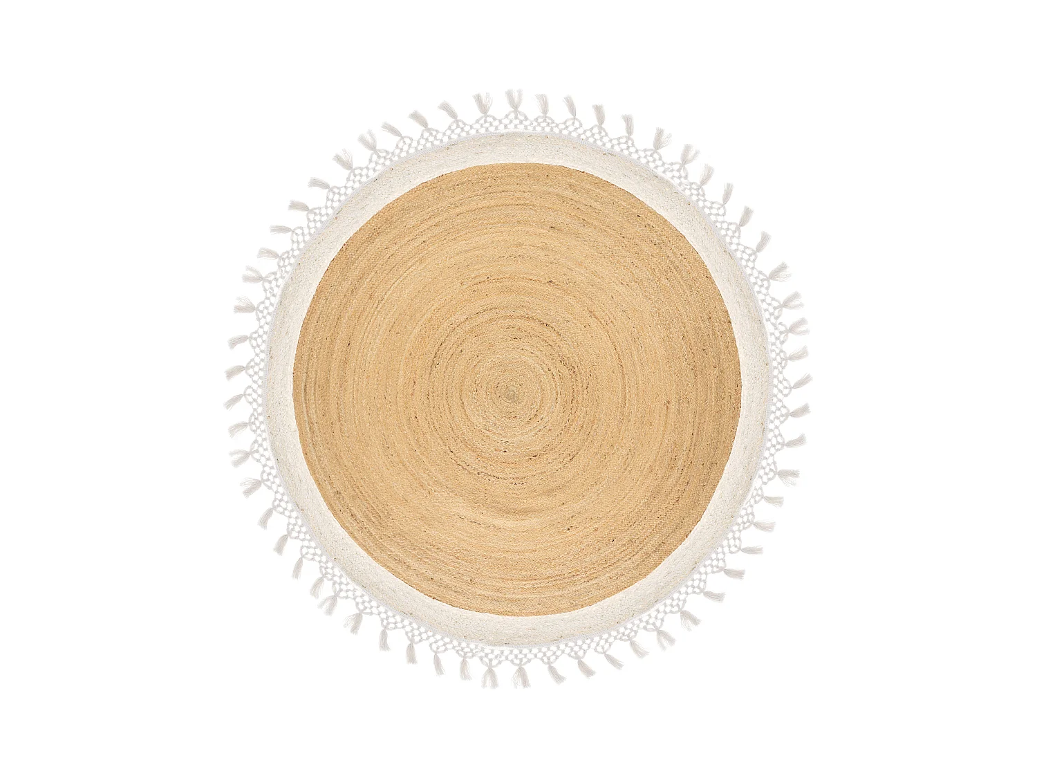 Vloerkleed MARTS ø 200 cm Jute Wit