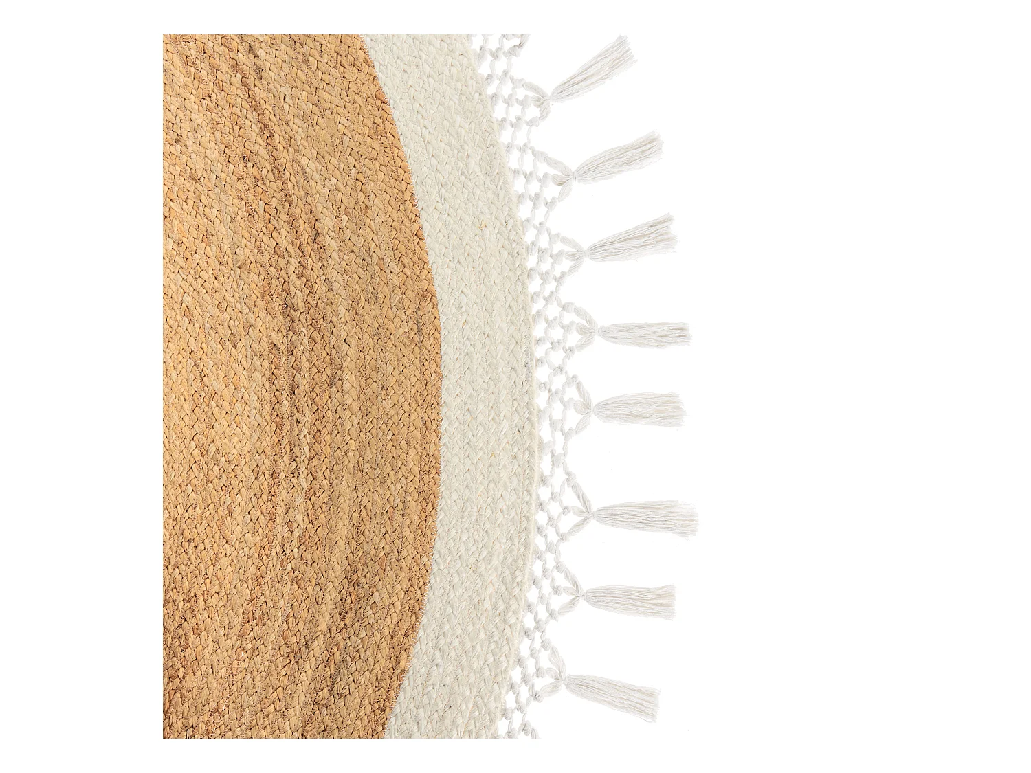 Vloerkleed MARTS ø 200 cm Jute Wit