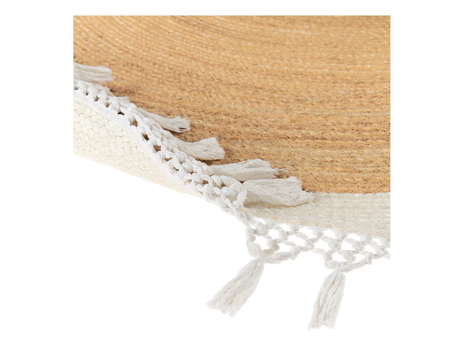 Vloerkleed MARTS ø 200 cm Jute Wit