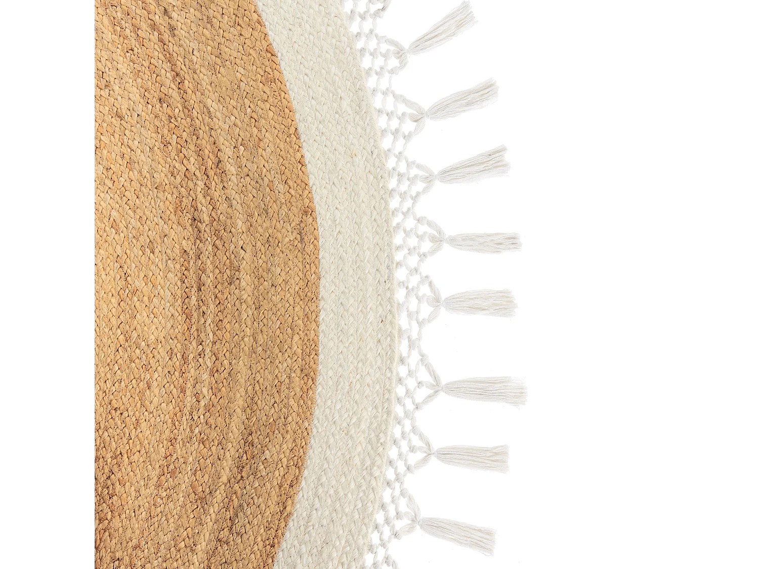 Vloerkleed MARTS ø 200 cm Jute Wit