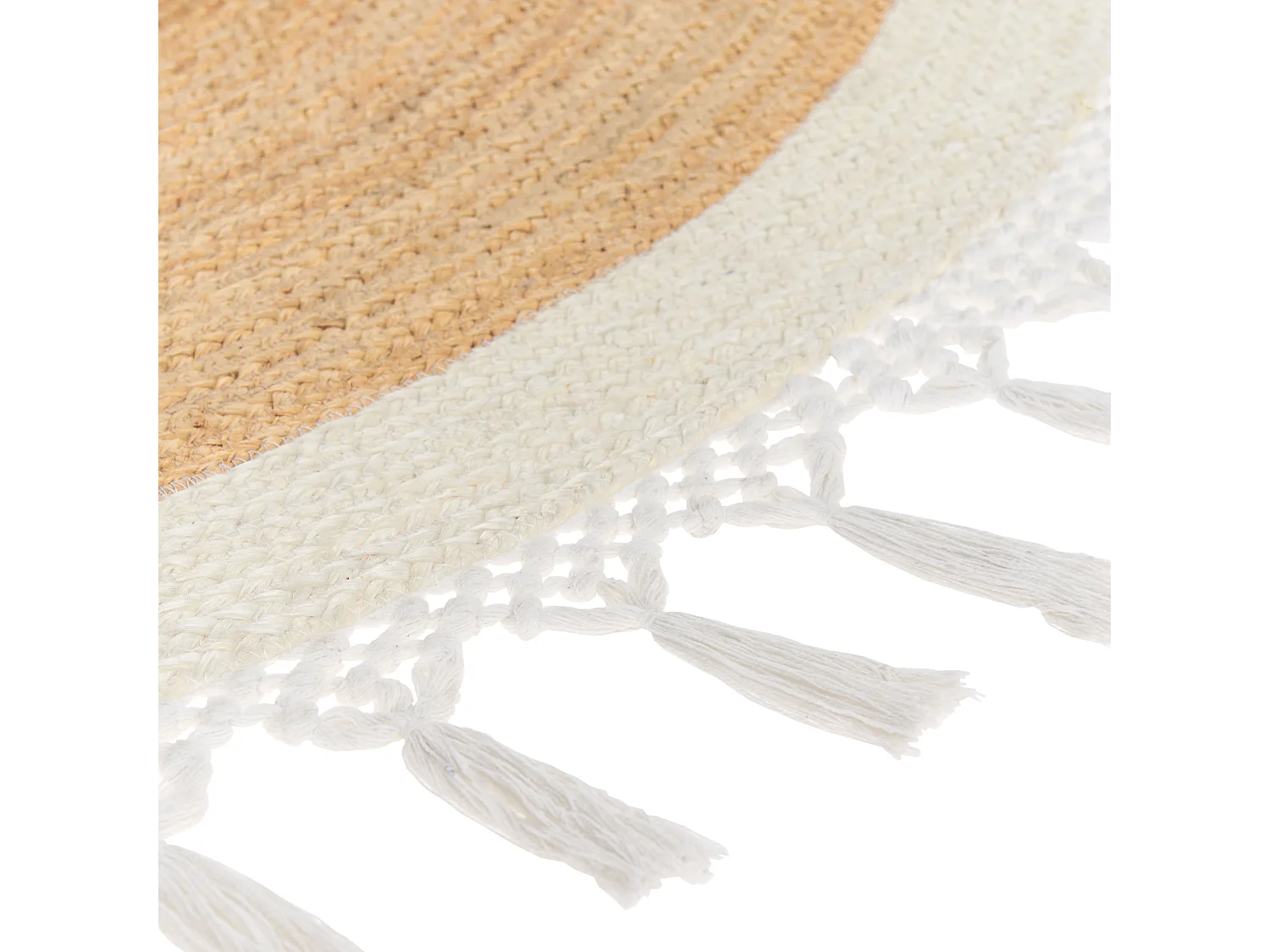Vloerkleed MARTS ø 200 cm Jute Wit