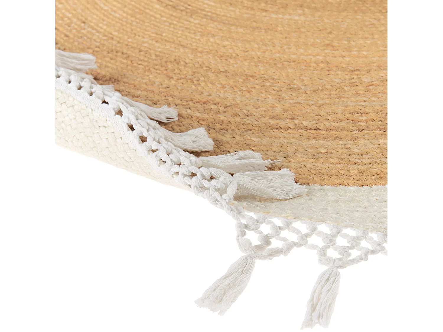 Vloerkleed MARTS ø 200 cm Jute Wit