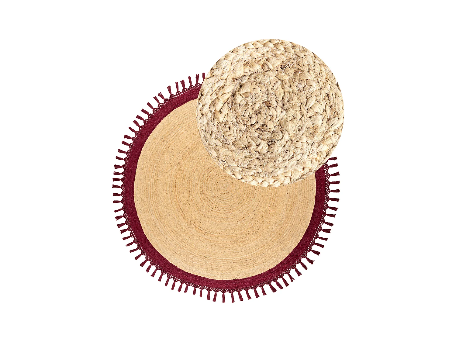 Tappeto MARTS ø 200 cm Iuta Rosso scuro