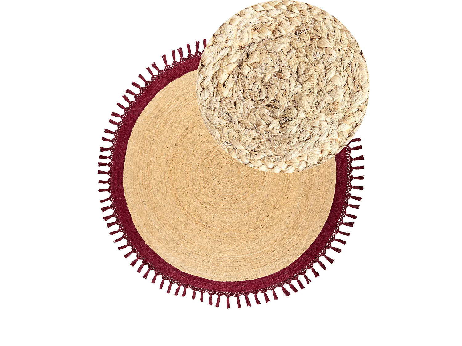 Tapis MARTS ø 200 cm Jute Rouge foncé