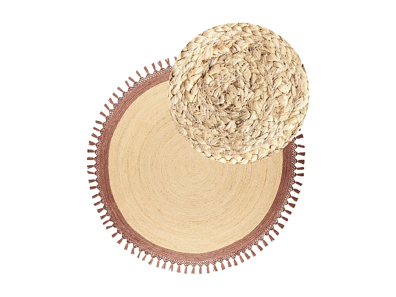 Tappeto iuta beige e marrone ⌀ 200 cm MARTS