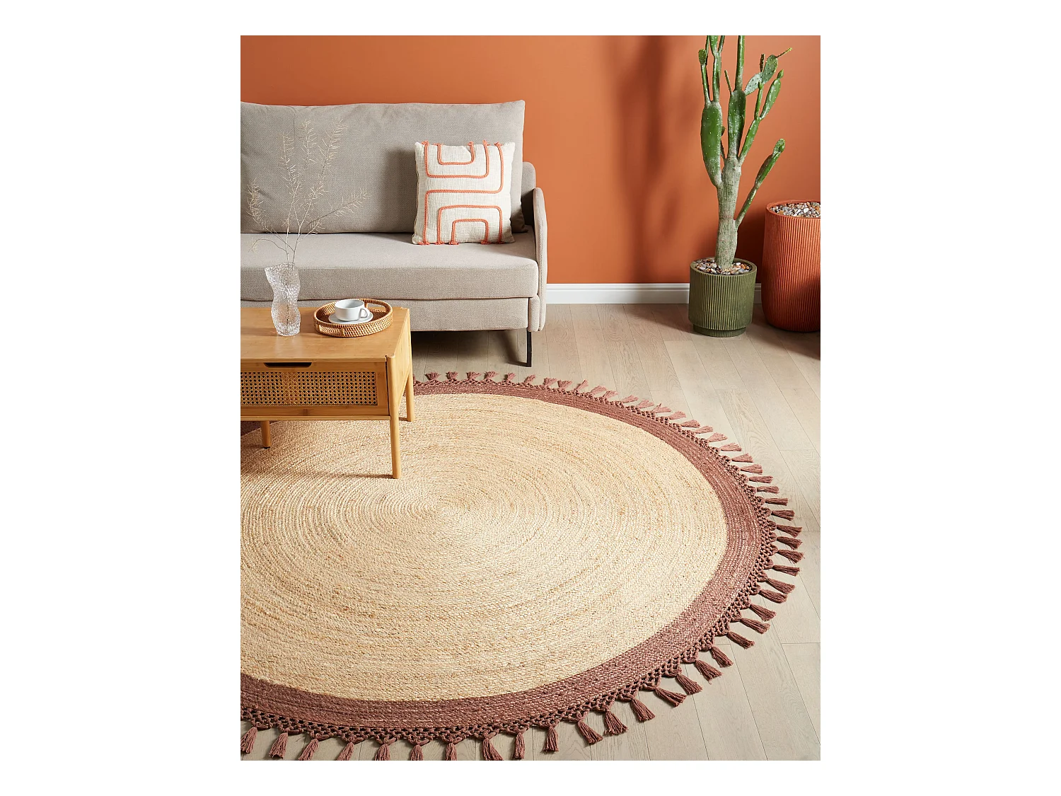 Teppich MARTS ø 200 cm Jute Braun