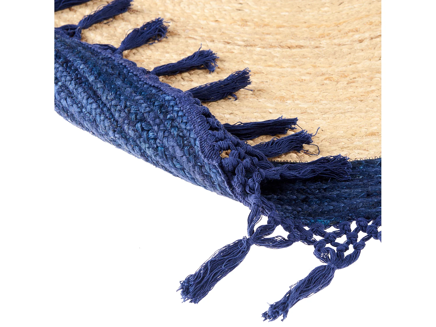 Vloerkleed MARTS ø 140 cm Jute Donkerblauw