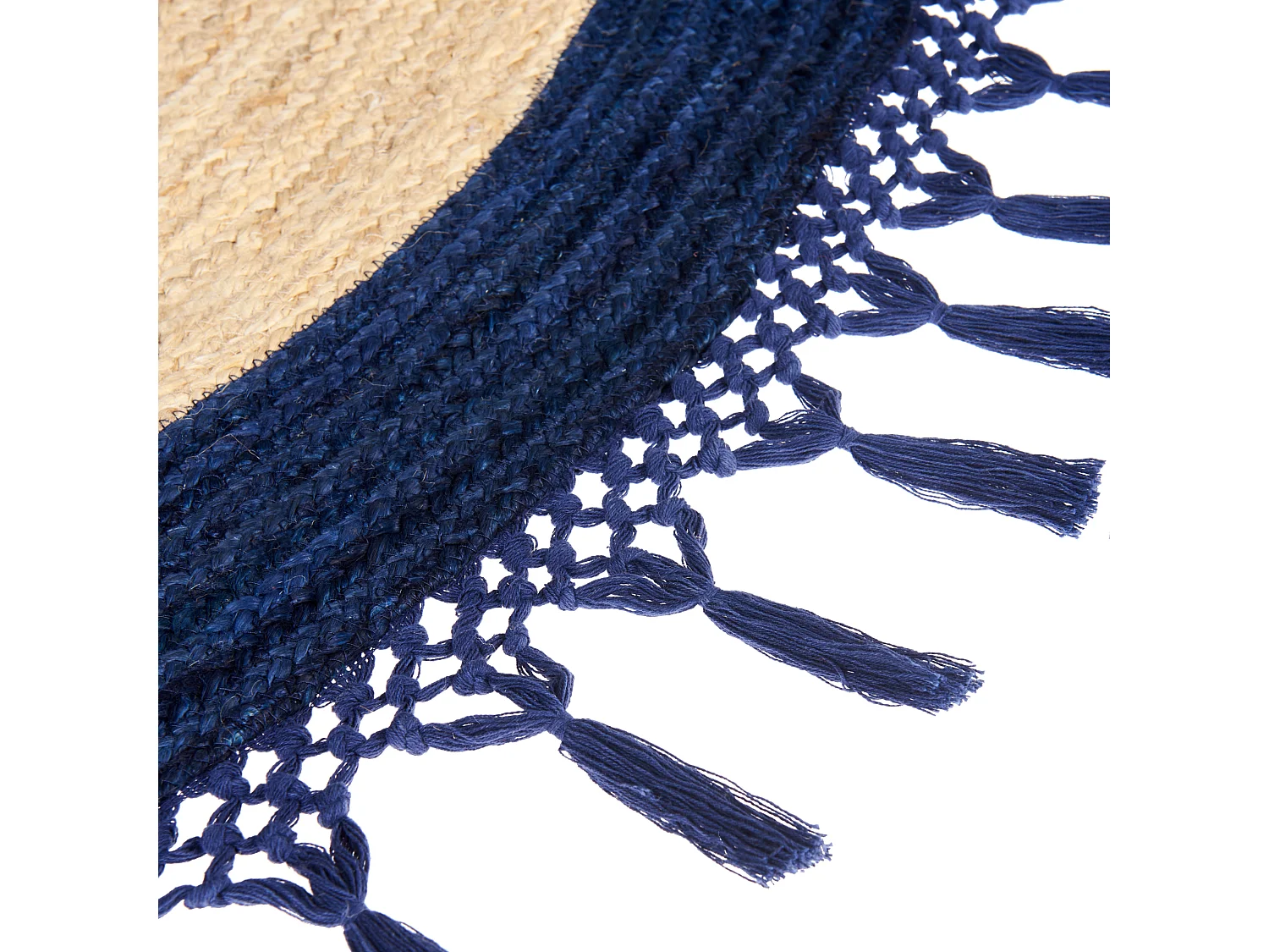 Teppich MARTS ø 140 cm Jute Dunkelblau