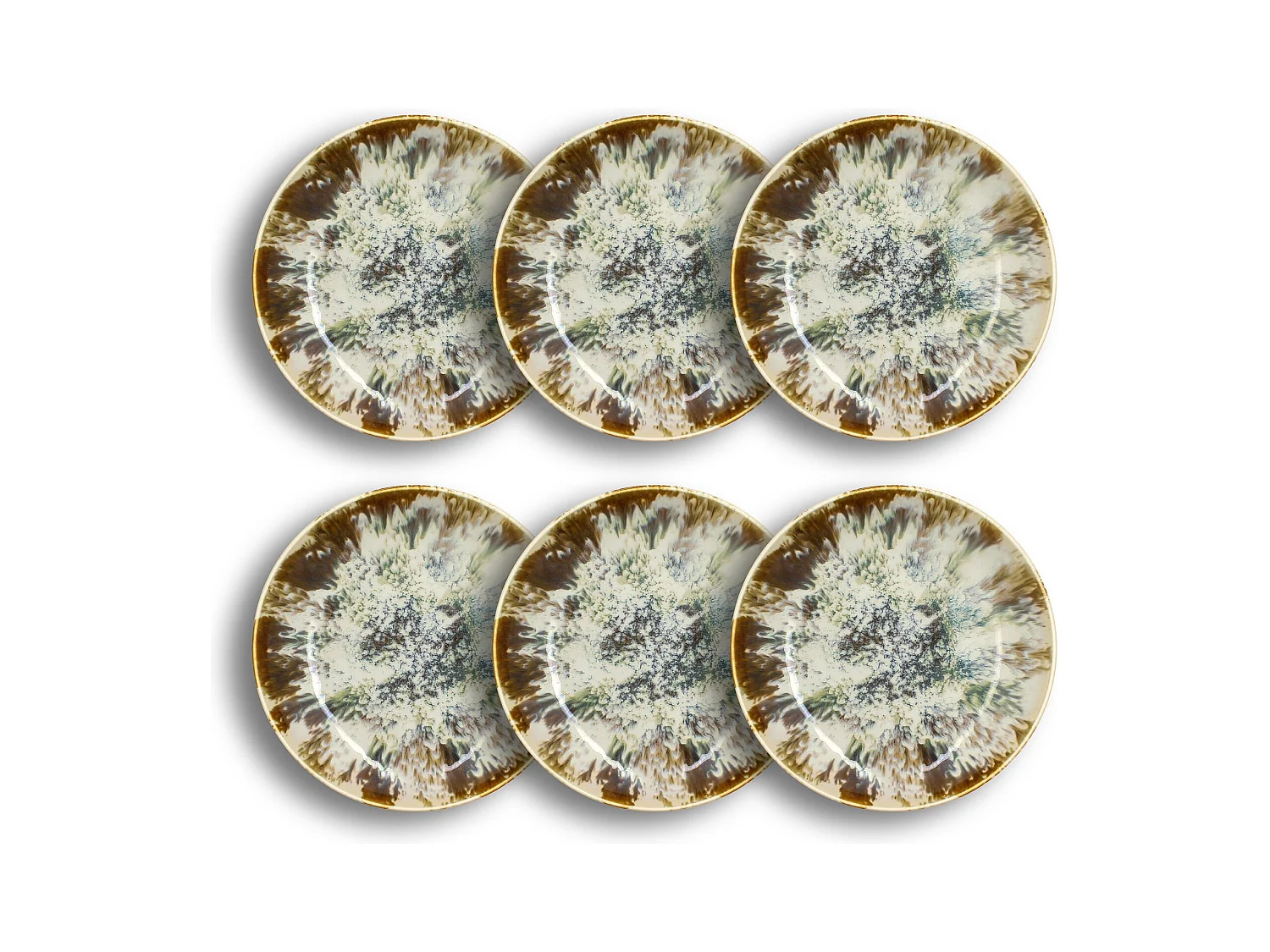 Novastyl - Lot 6 Assiettes Grande Calotte Maka Porcelaine 26cm