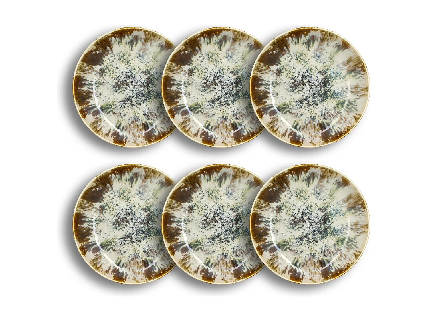 Novastyl - Lot 6 Assiettes Grande Calotte Maka Porcelaine 26cm