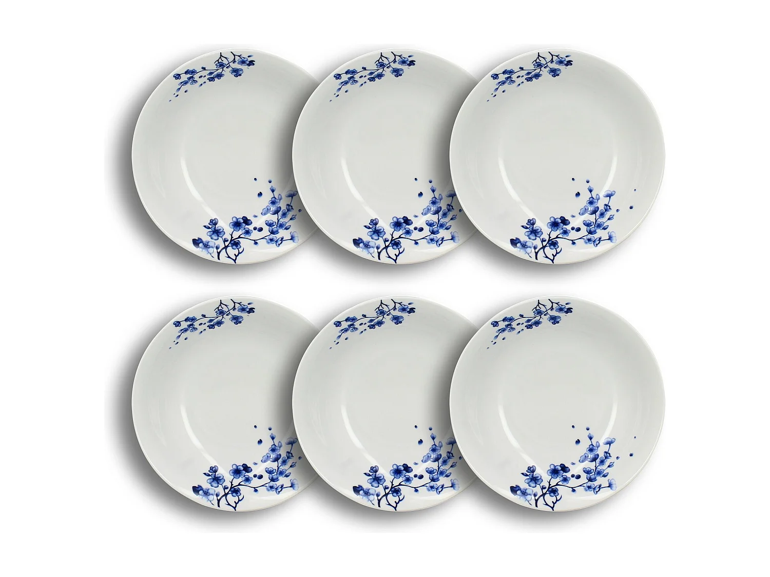 Novastyl - Lot 6 Assiettes Creuses Centauree 21cm En Porcelaine